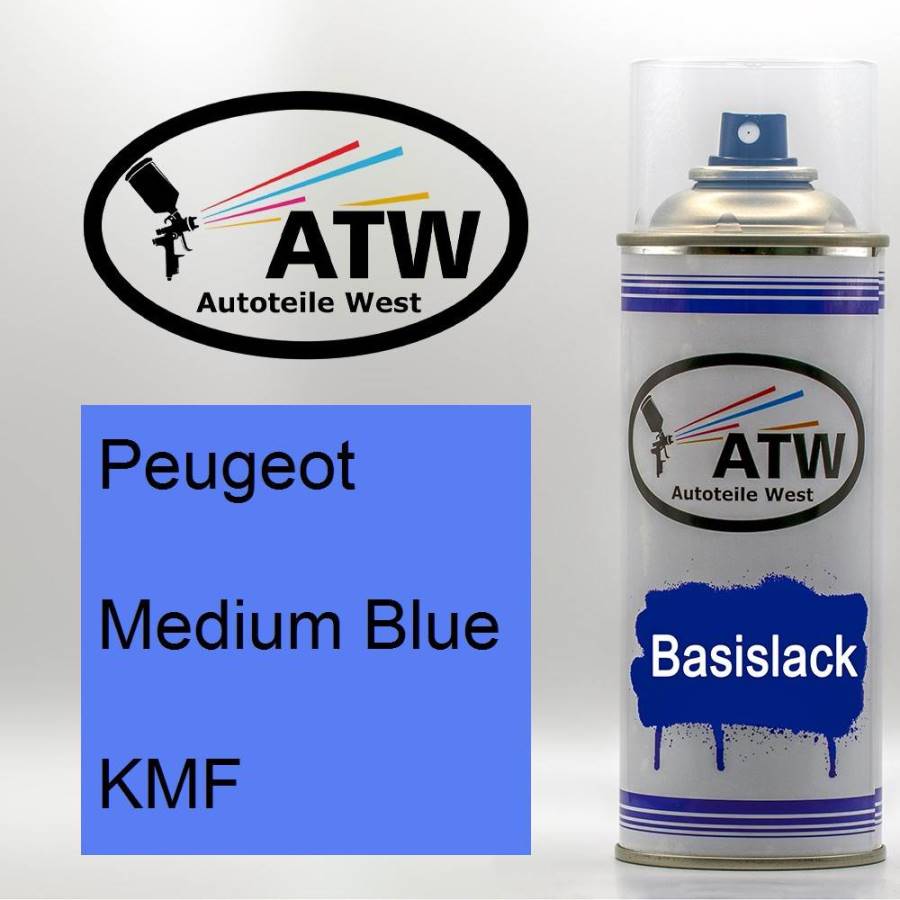 Peugeot, Medium Blue, KMF: 400ml Sprühdose, von ATW Autoteile West.